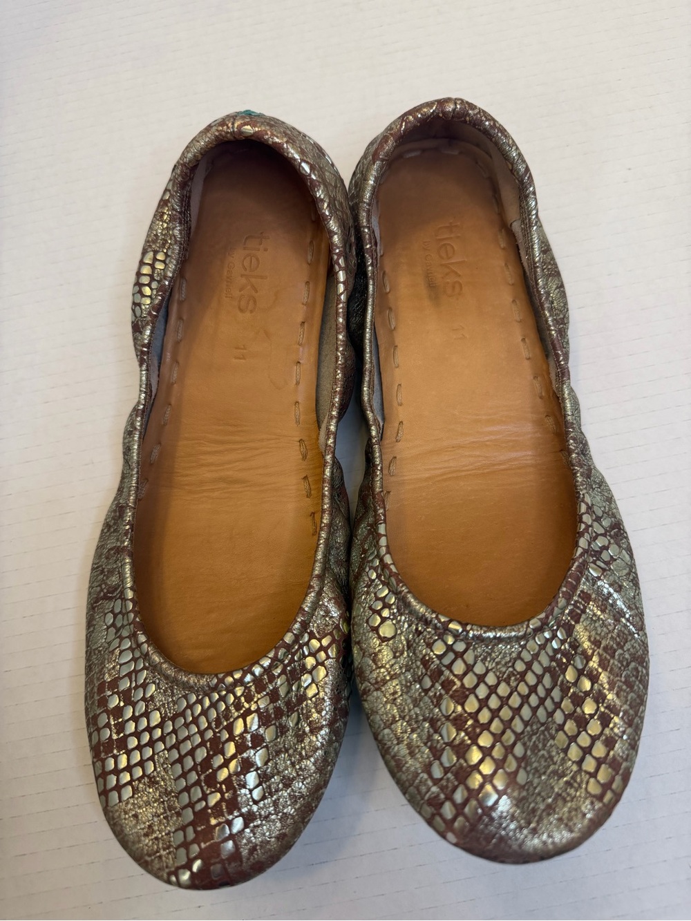 Tieks Wild Copper Ballet Leather Flats Size 11